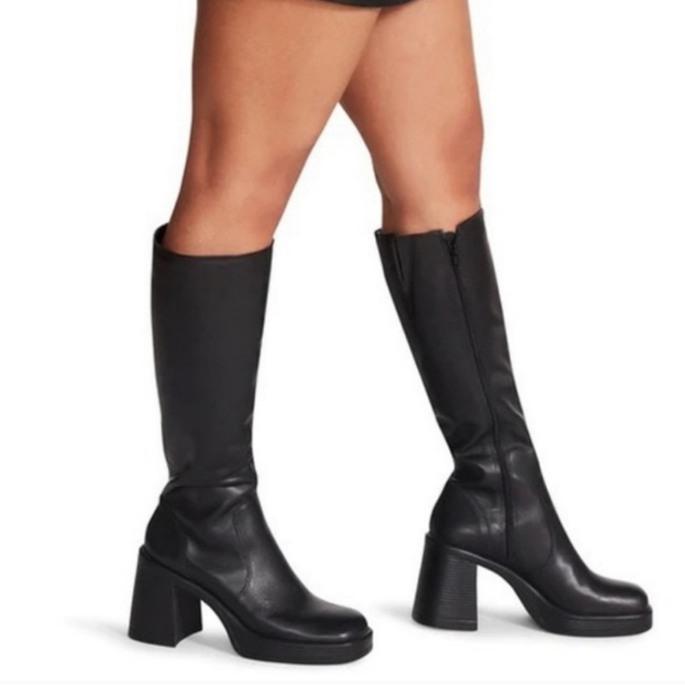 Steve Madden Fanatik Leather Platform Boots 8